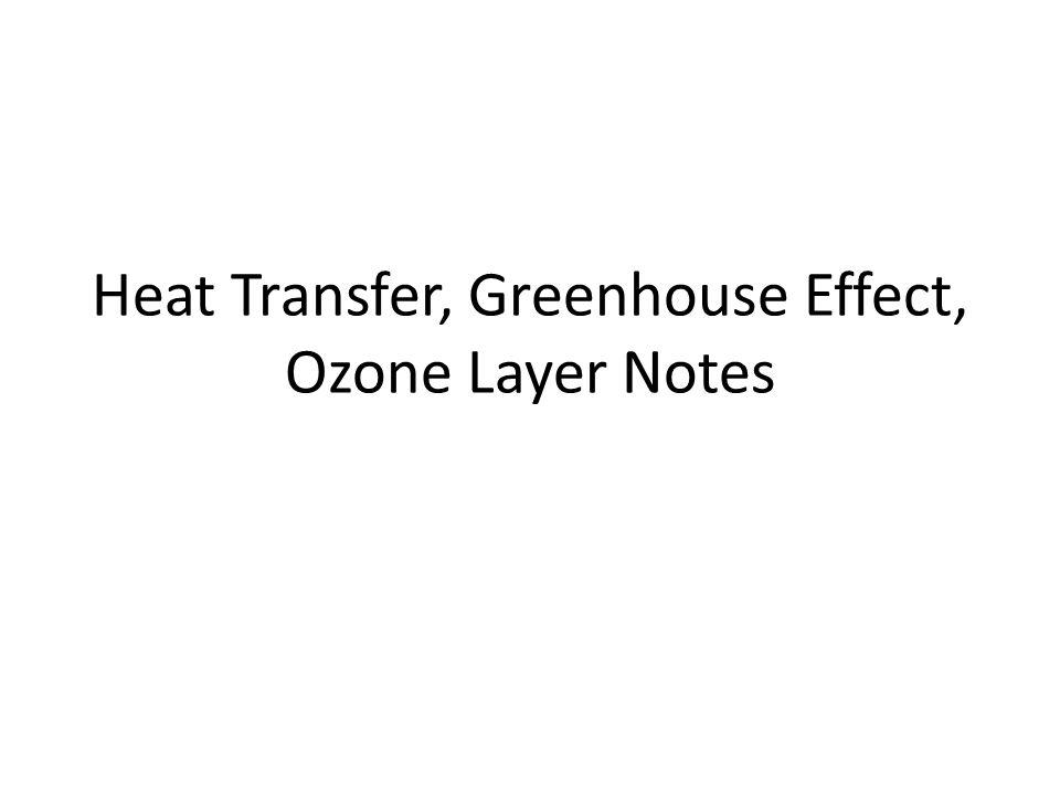 Heat Transfer, Greenhouse Effect, Ozone Layer Notes