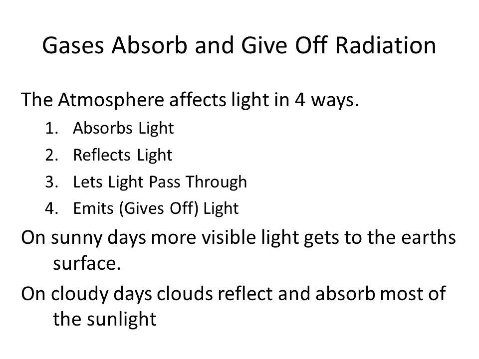 Gases Absorb and Give Off Radiation