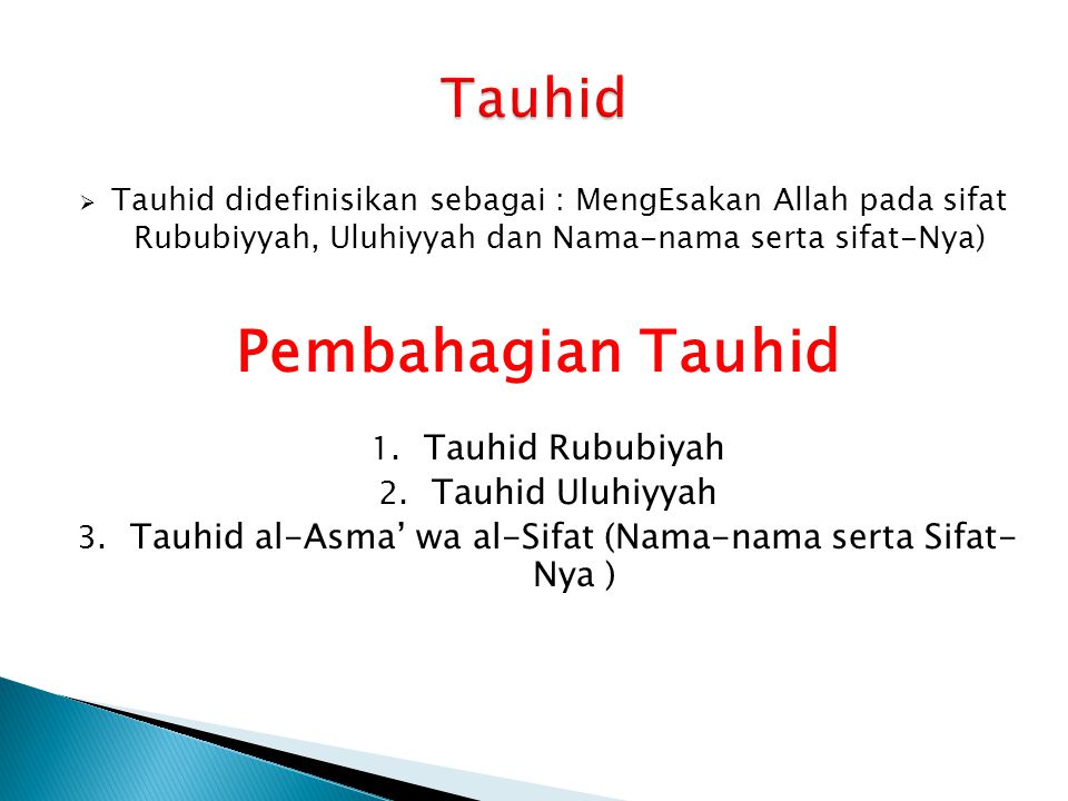 Tauhid al-Asma’ wa al-Sifat (Nama-nama serta Sifat-Nya )