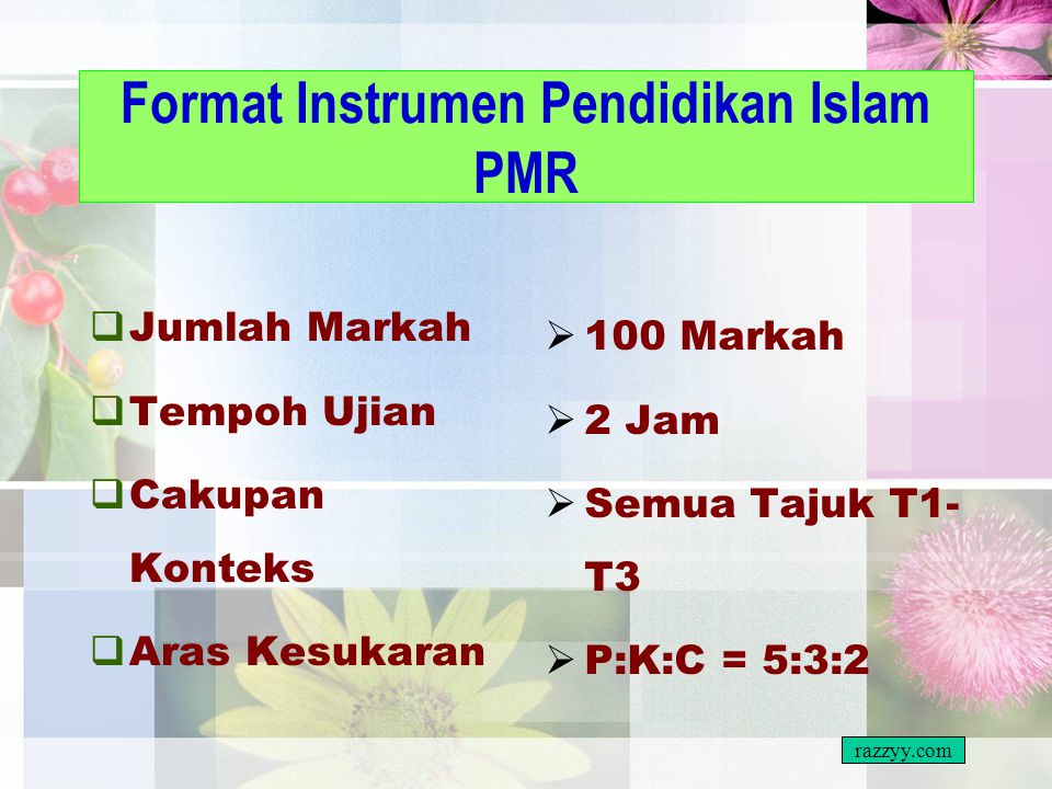 Format Instrumen Pendidikan Islam PMR