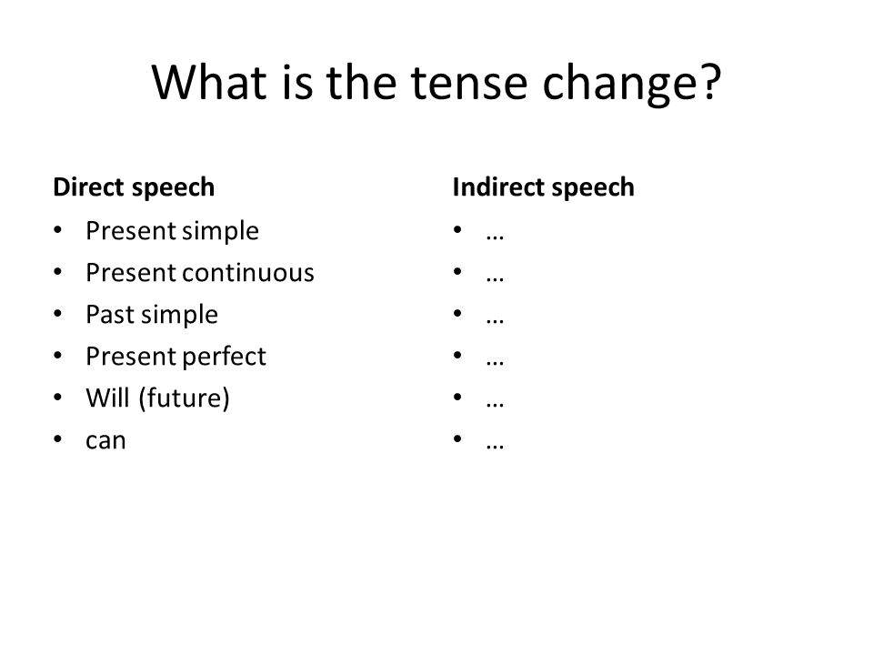 What is the tense change