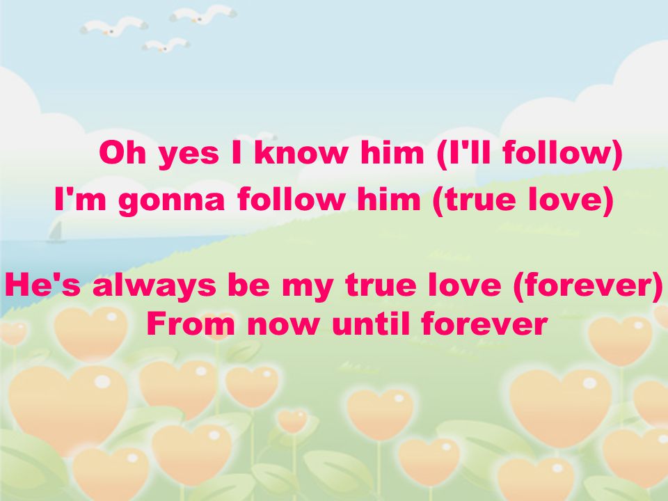 Oh yes I know him (I ll follow) I m gonna follow him (true love)