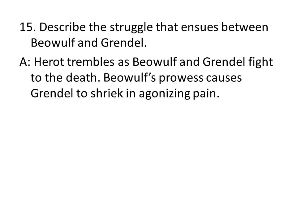 describe the fight between beowulf and grendel