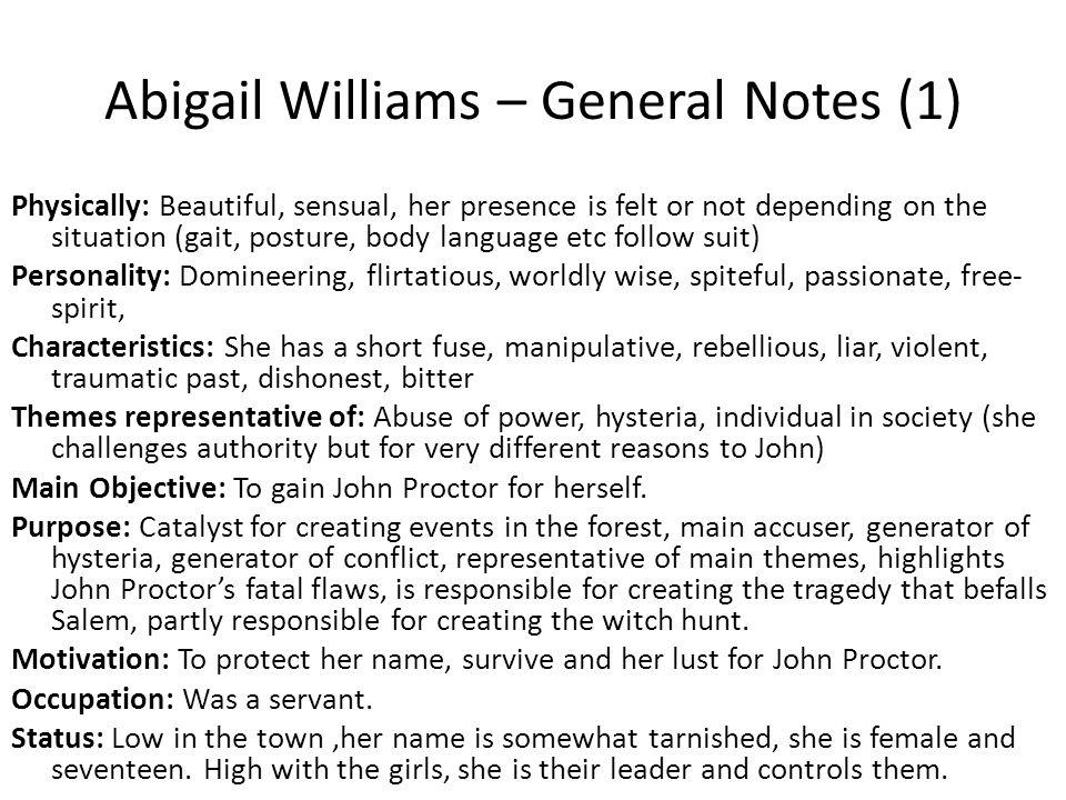abigail williams character traits