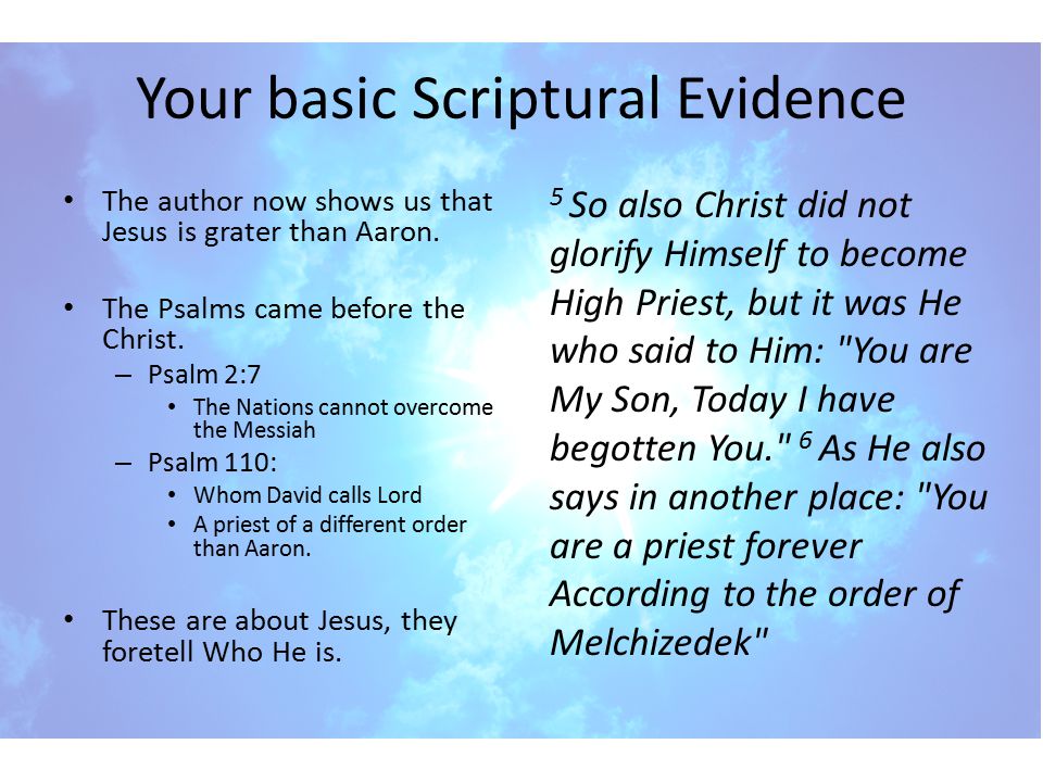 Your basic Scriptural Evidence