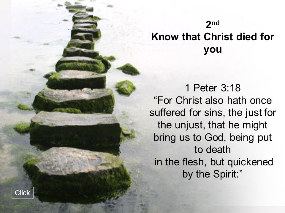 Know that Christ died for you