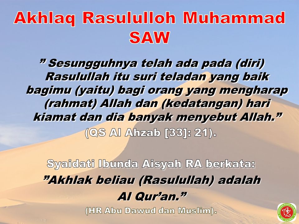 Muhammad adalah bagi teladan saw nabi Meneladani Sifat