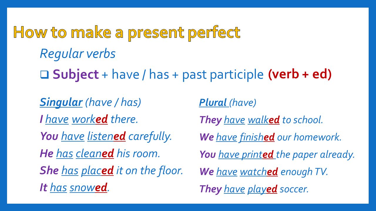 Present perfect примеры предложений. Презент Перфект тенс предложения. 7 предложений презент перфект