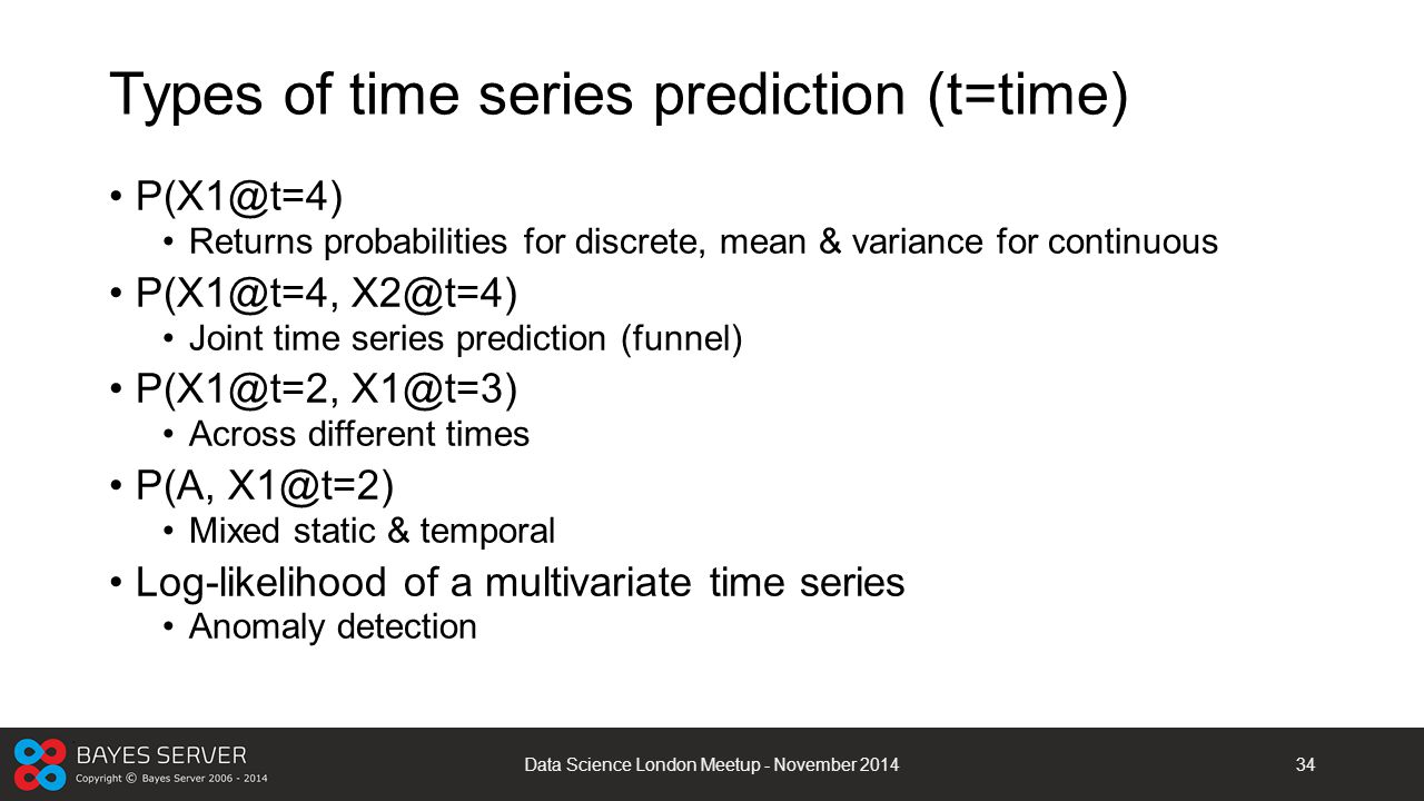 Types of time series prediction (t=time)