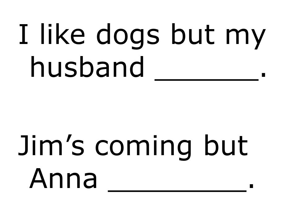 I like dogs but my husband ______.