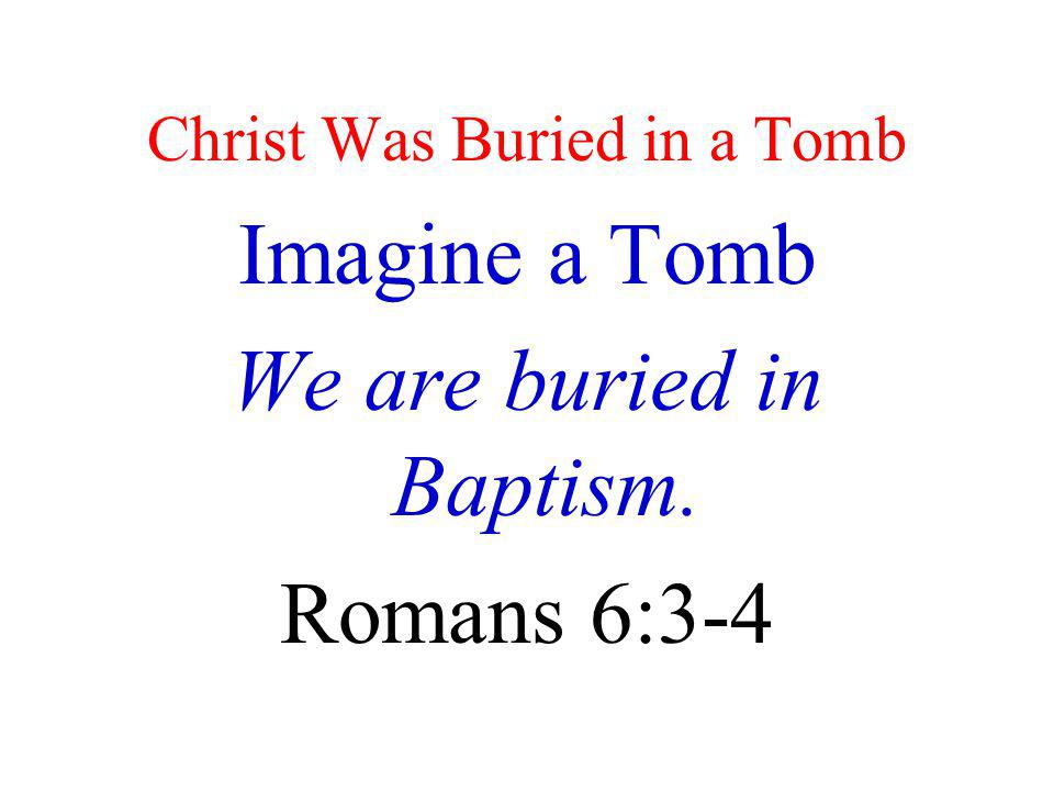 Christ Was Buried in a Tomb