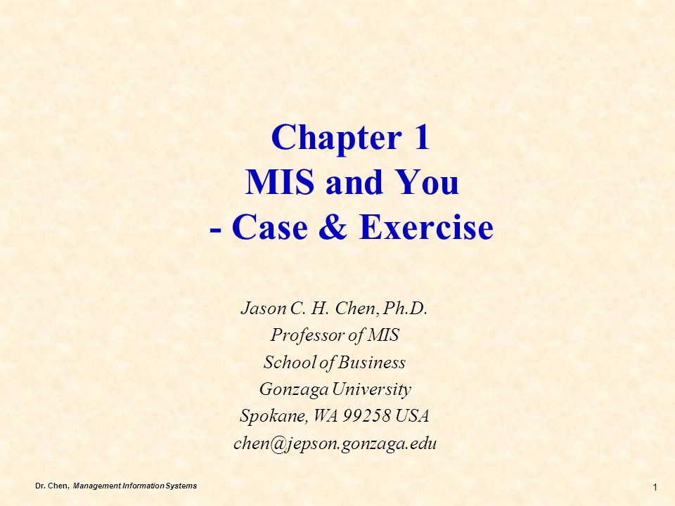 Chapter 1 MIS and You - Case & Exercise