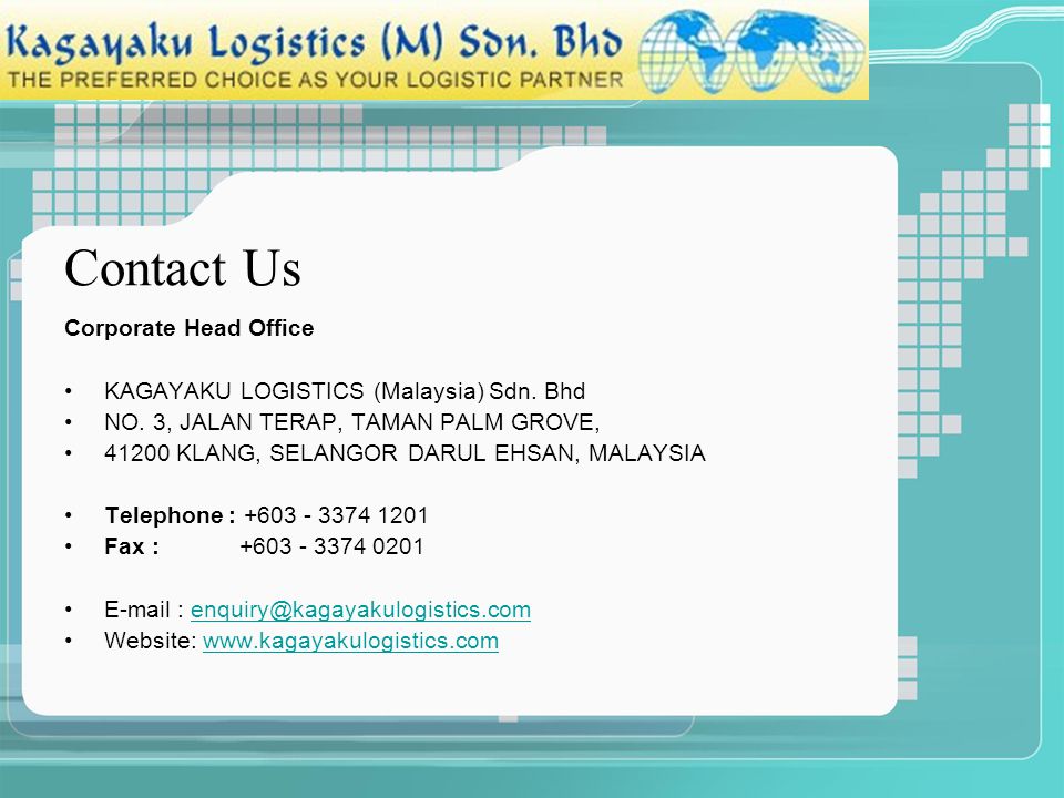 Contact Us Corporate Head Office