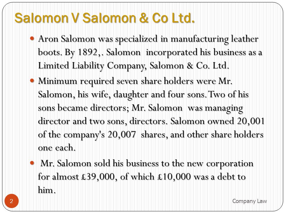 Salomon v a salomon & co ltd - cheyennemountaindental.net