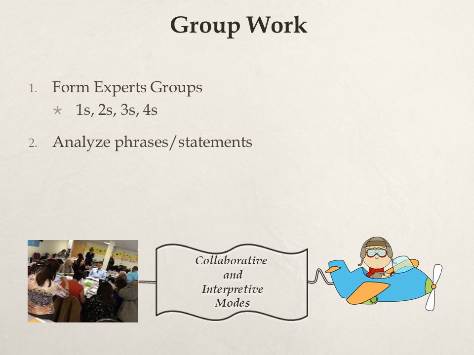 Group Work Form Experts Groups 1s, 2s, 3s, 4s