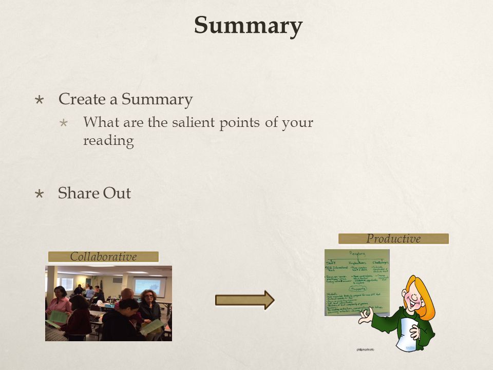 Summary Create a Summary Share Out