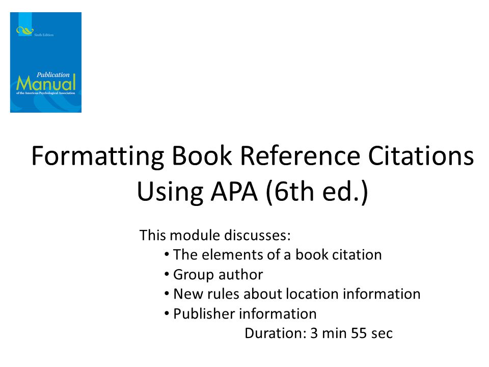 apa 6th edition citation format