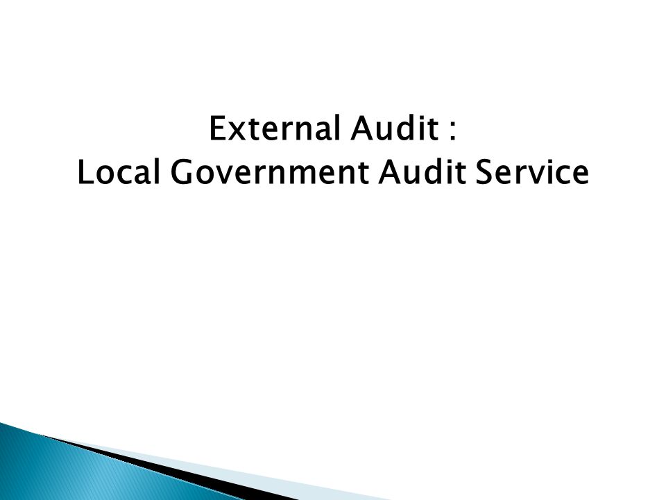 External Audit : Local Government Audit Service