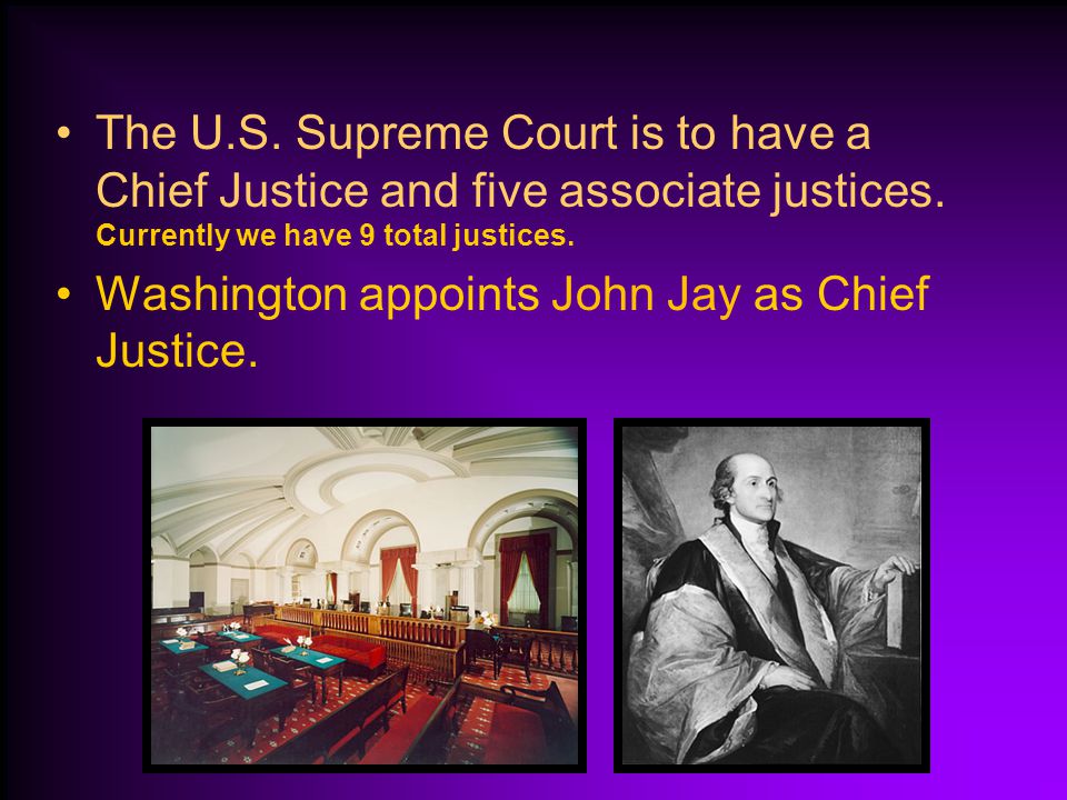 The U.S. Supreme Court is to have a Chief Justice and five associate justices. Currently we have 9 total justices.