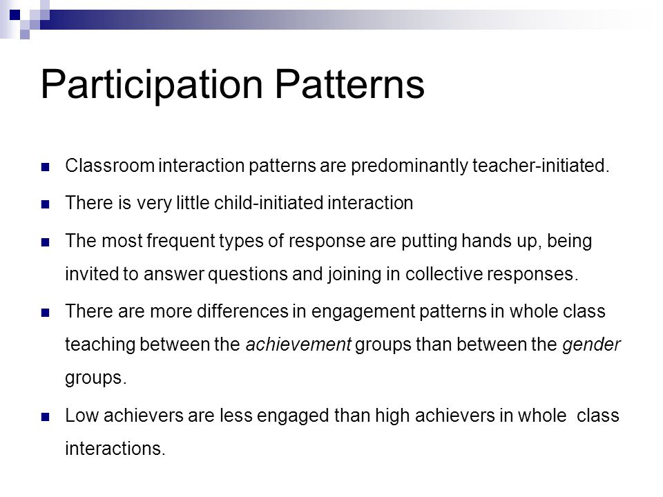 Participation Patterns