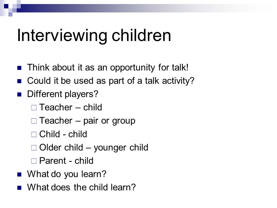 Interviewing children