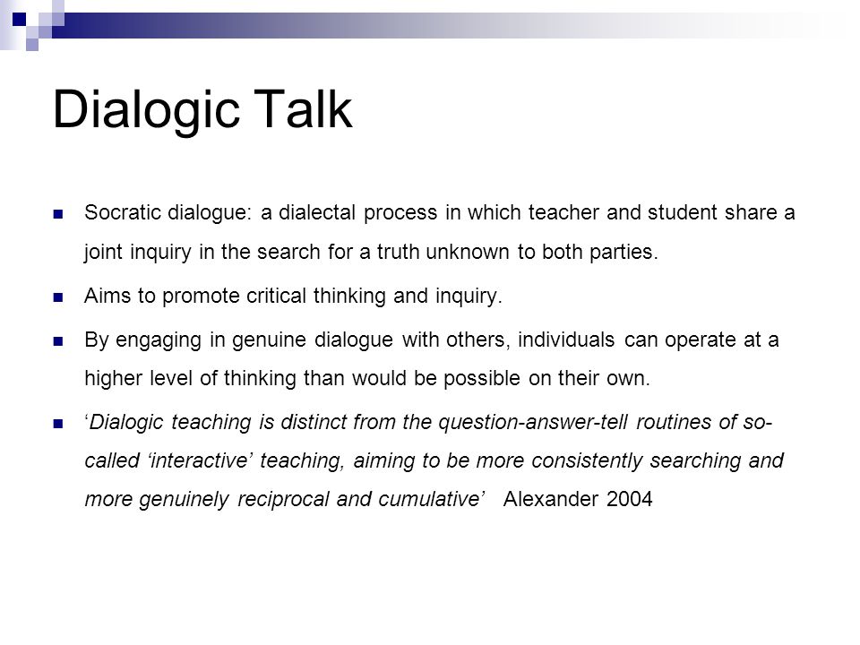 Dialogic Talk