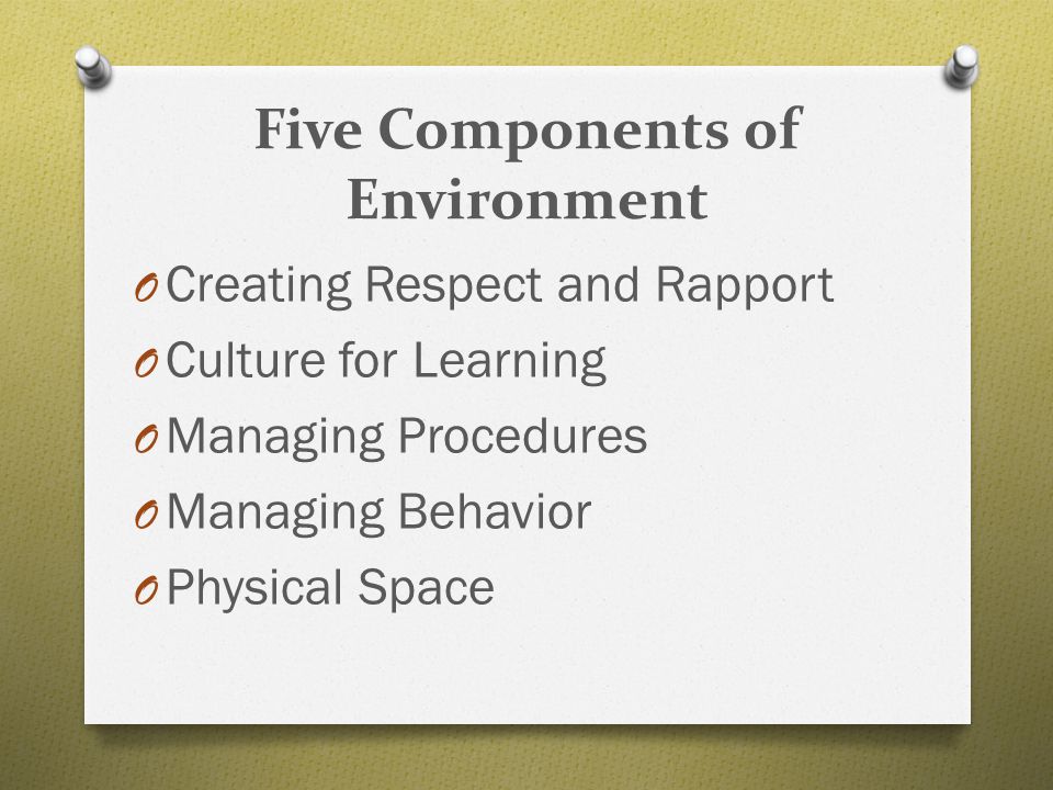 Five Components of Environment