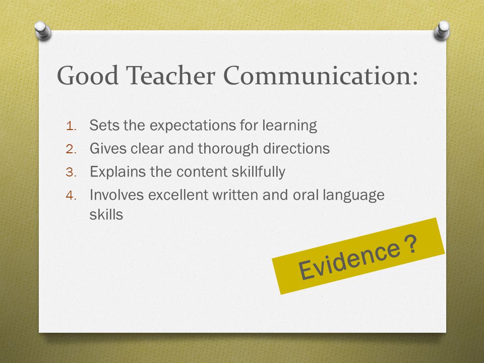 Good Teacher Communication: