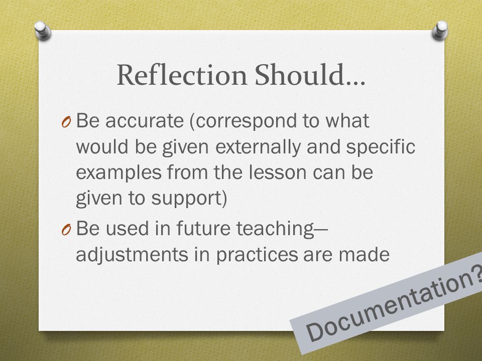 Reflection Should… Documentation