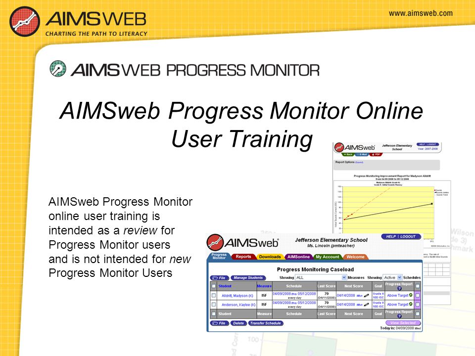 AIMSweb Progress Monitor Online User Training