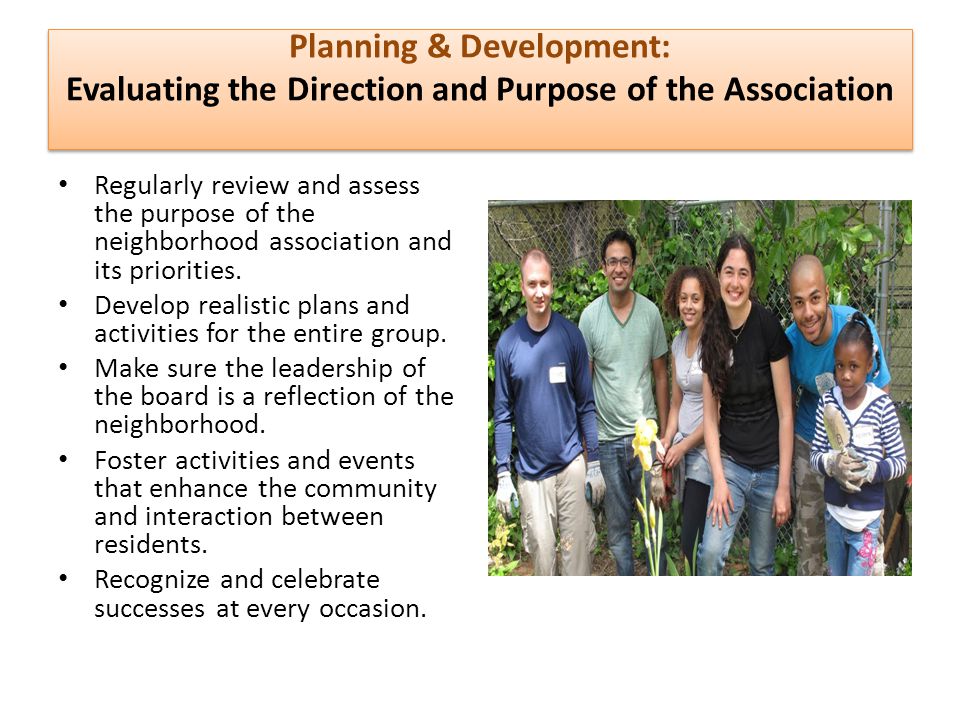 Planning & Development: Evaluating the Direction and Purpose of the Association