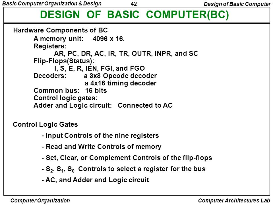 DESIGN OF BASIC COMPUTER(BC)