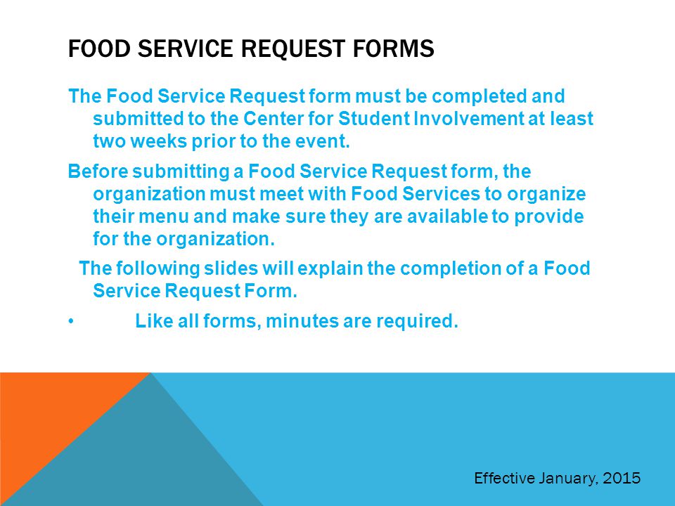 Food service request forms