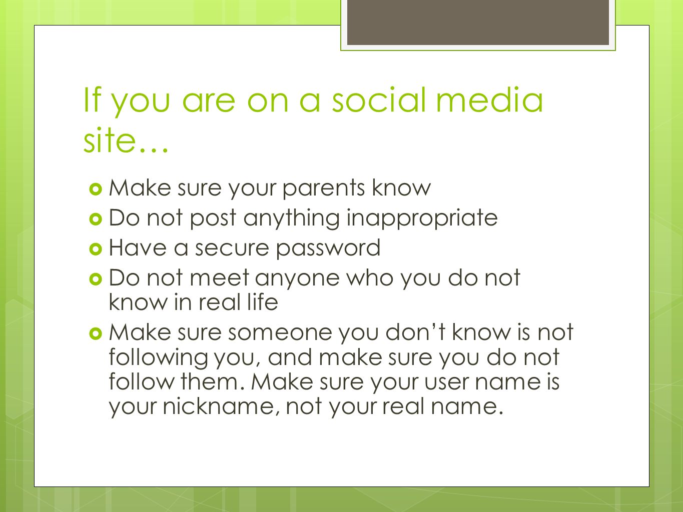 If you are on a social media site…