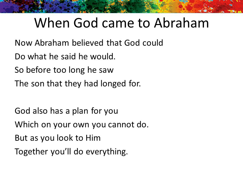When God came to Abraham