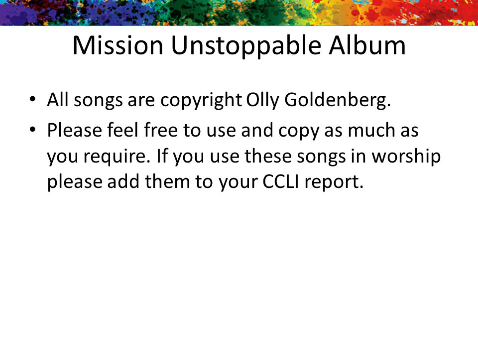 Mission Unstoppable Album