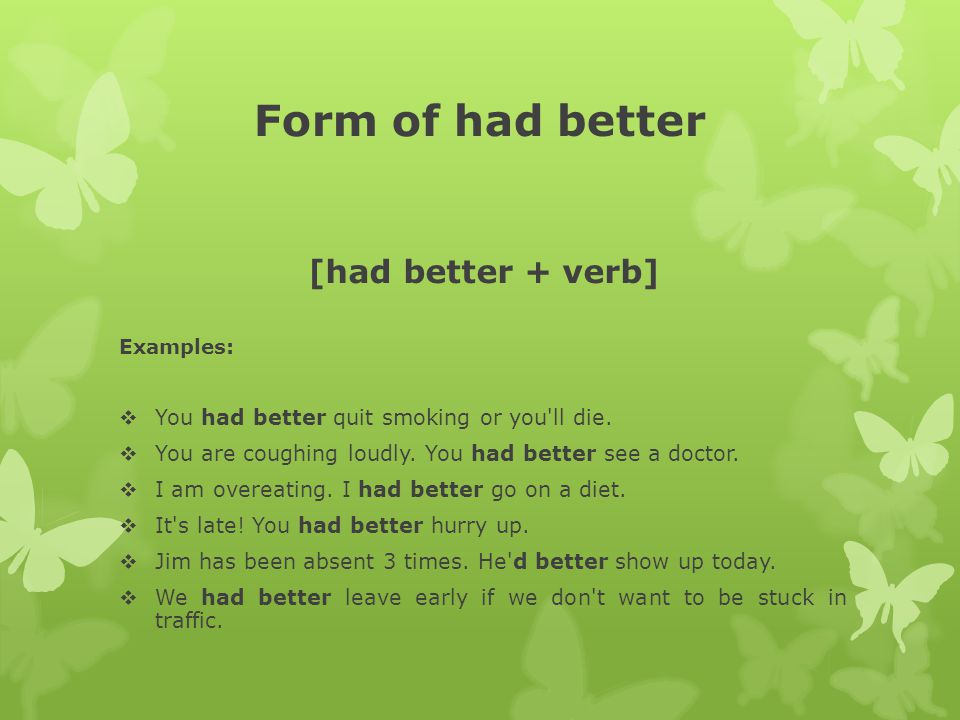 HAD BETTER. - ppt video online download
