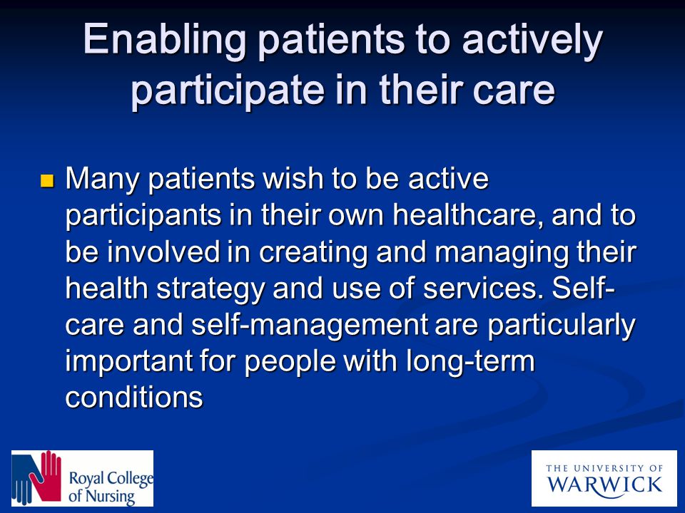 Enabling patients to actively participate in their care