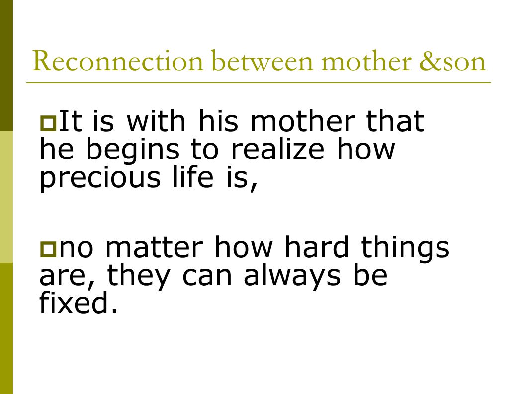 Reconnection between mother &son