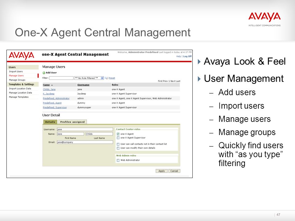 Avaya one-X® Agent Mike Harwell Contact Center Product Management - ppt