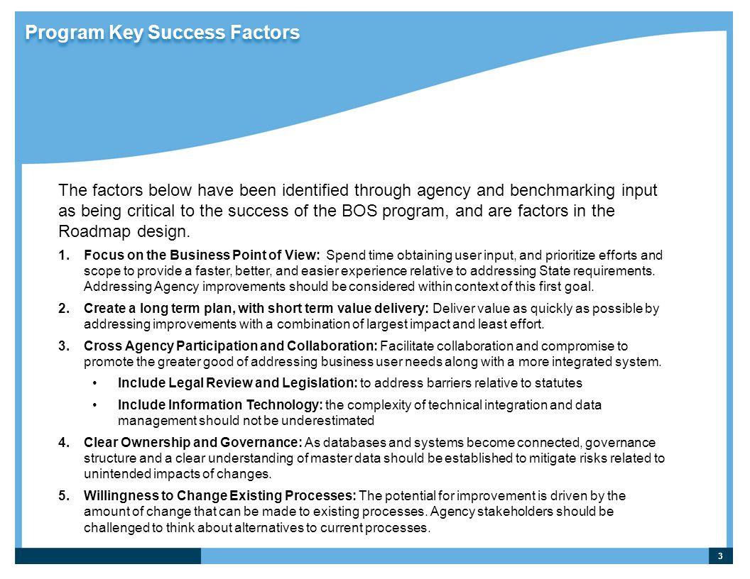 Program Key Success Factors