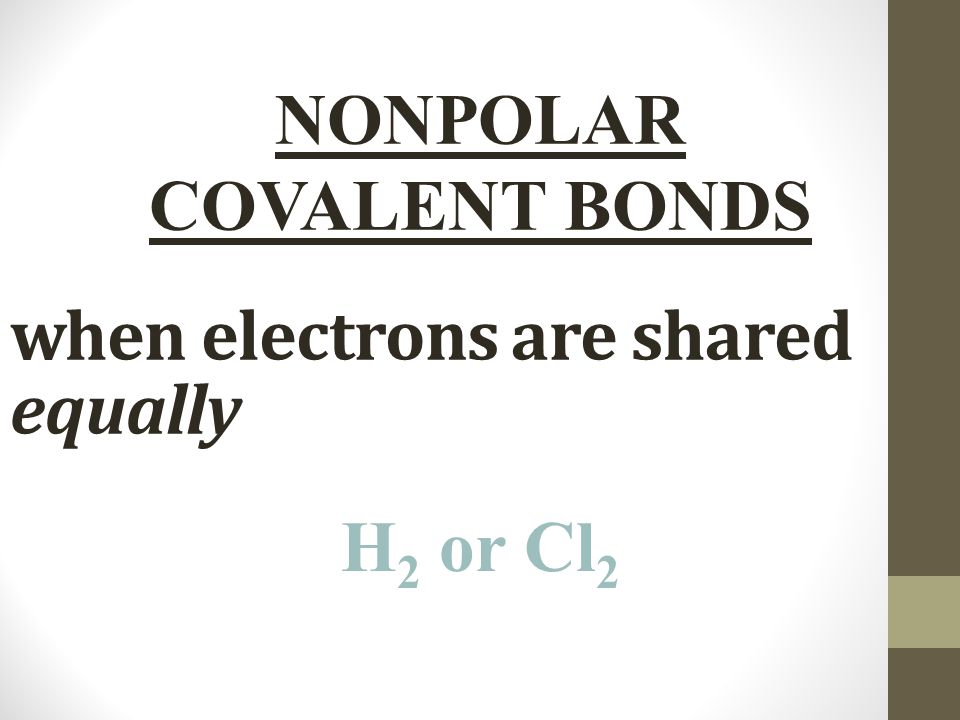 when electrons are shared equally