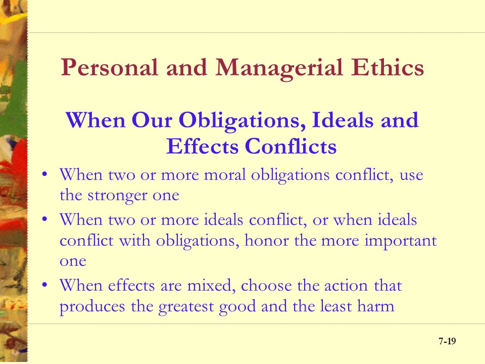 Personal and Managerial Ethics