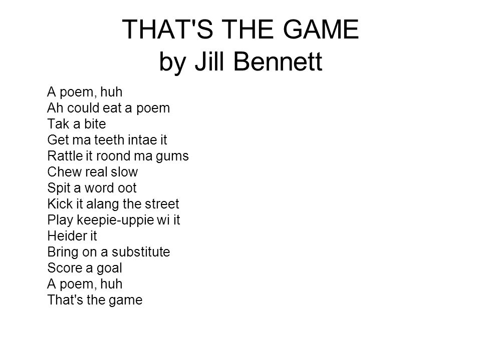 THAT S THE GAME by Jill Bennett