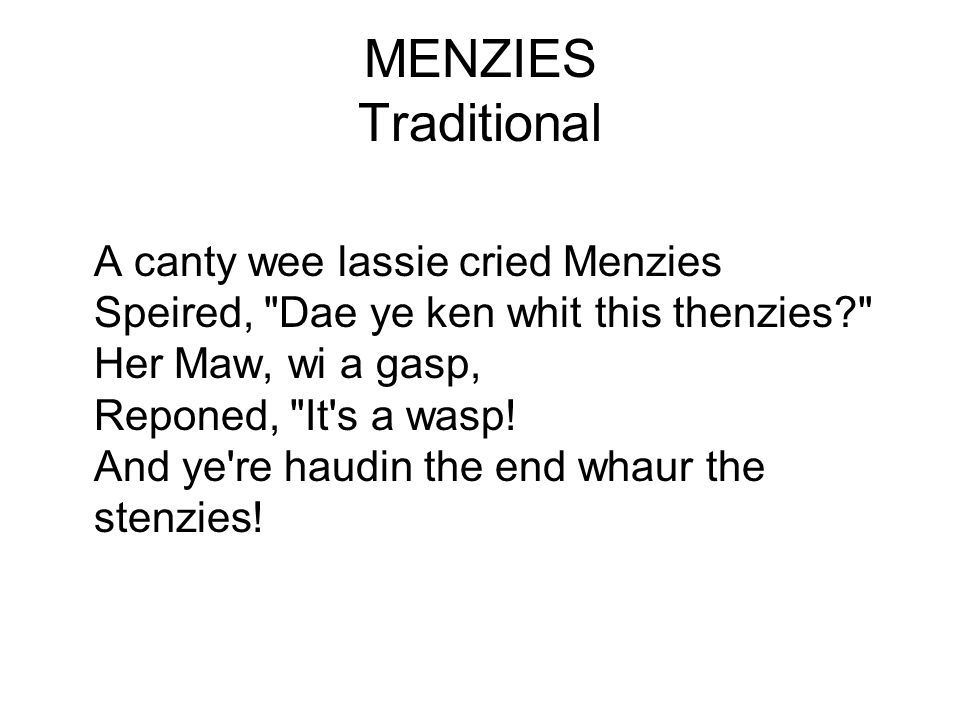 MENZIES Traditional
