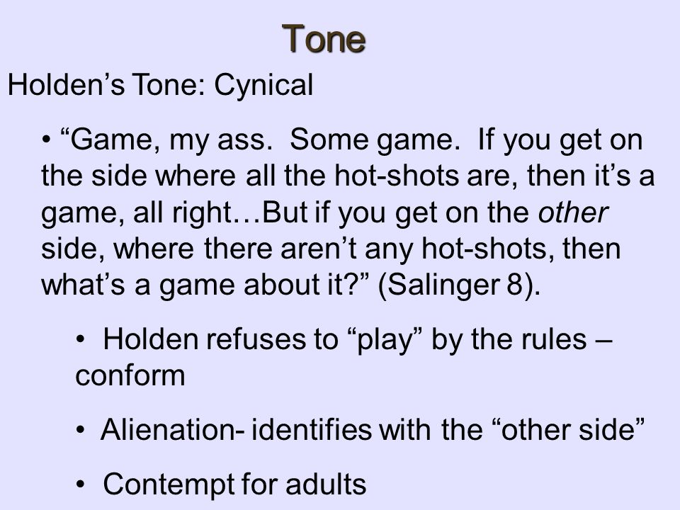 Tone Holden’s Tone: Cynical