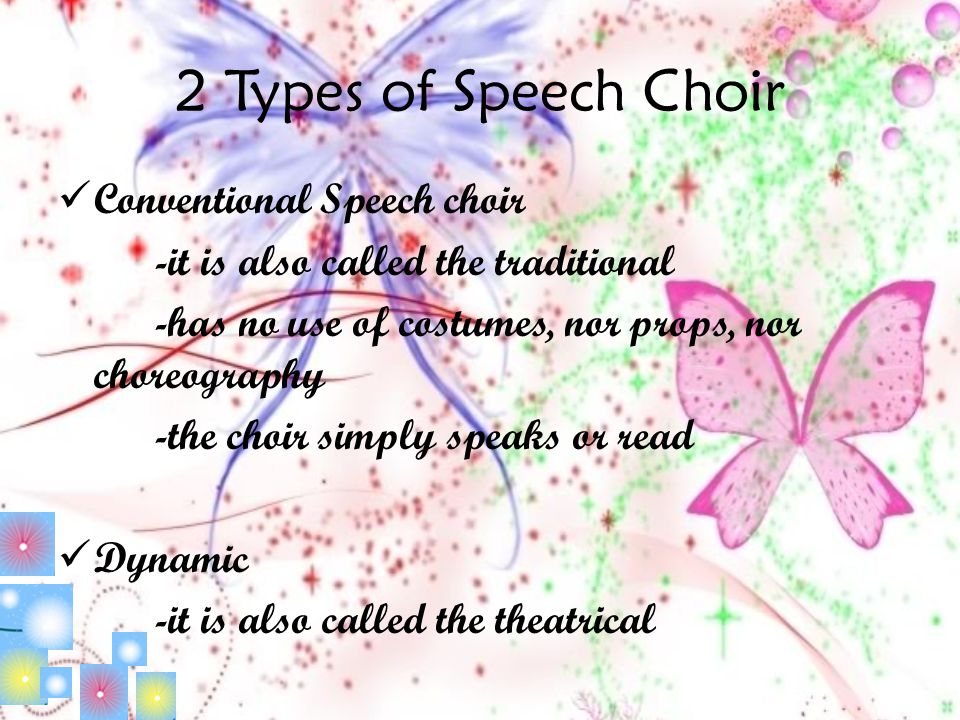 5 examples of speech choir