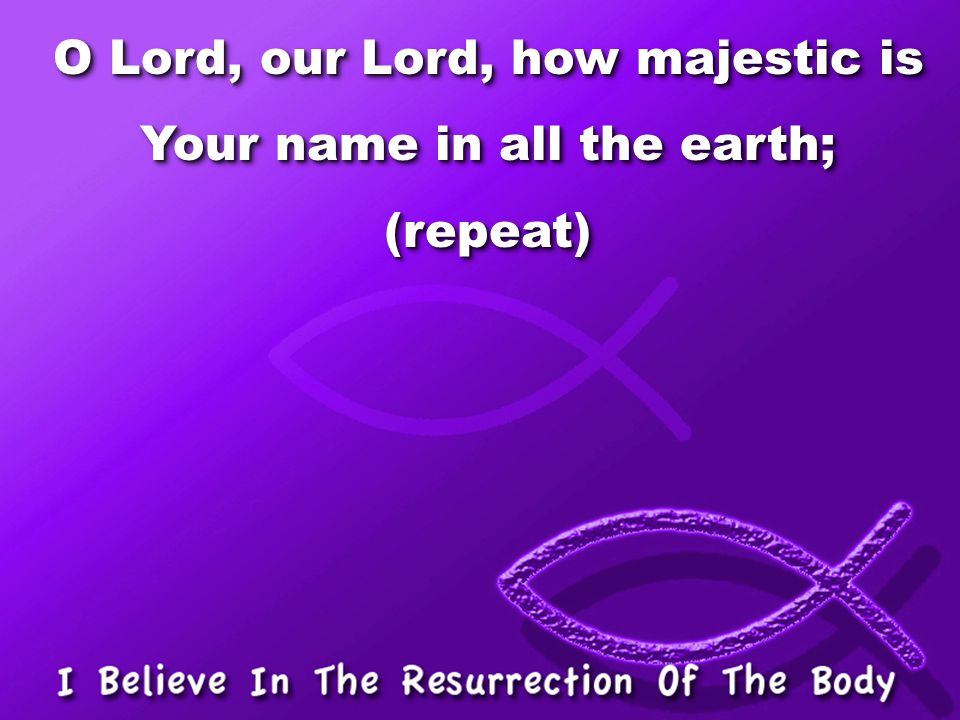 O Lord, our Lord, how majestic is Your name in all the earth; (repeat)