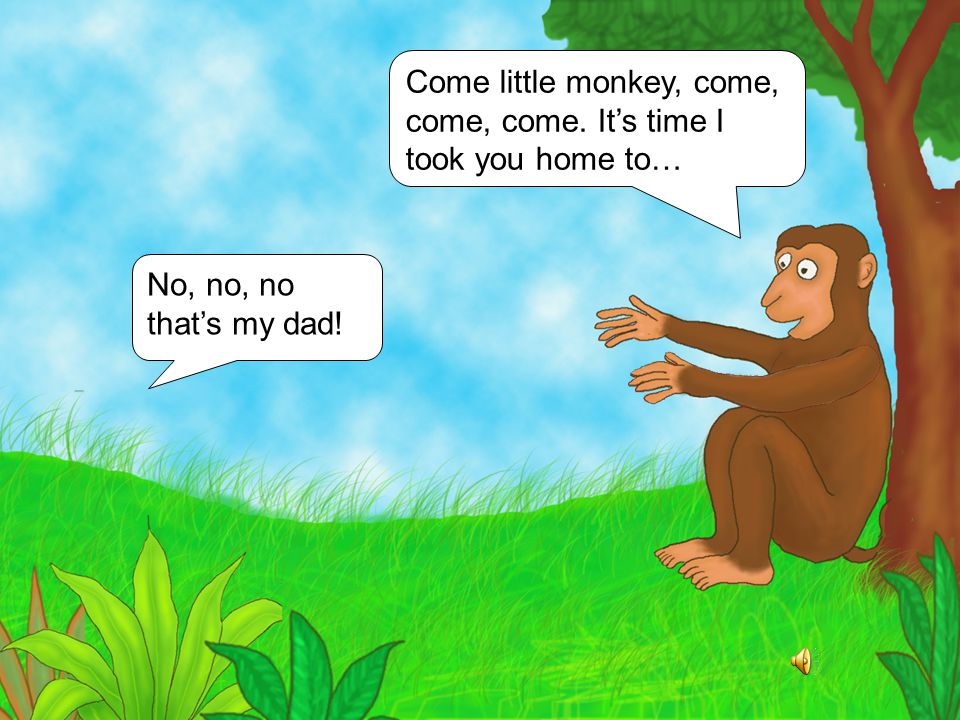 Come little monkey, come, come, come. It’s time I took you home to…