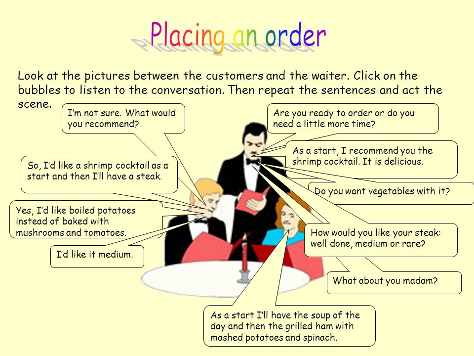 Placing an order